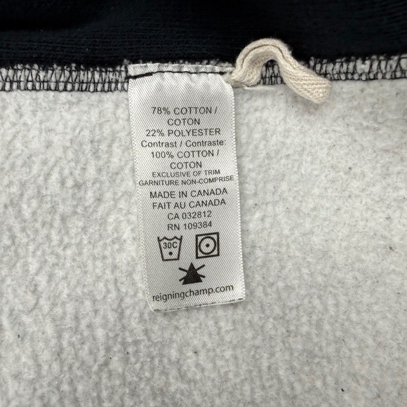 Reigning Champ Hoodie Mens XS Black Grey Full Zip Two Tone Made in Canada - Picture 7 of 10